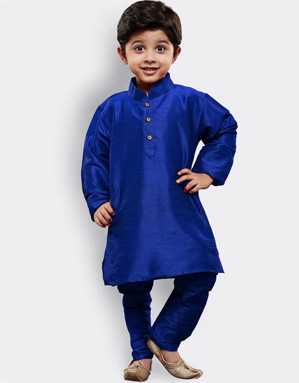 Blue Kurta Pajama Dhupion Silk