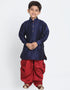 Navy Blue Kurta Pajama Dhupion Silk