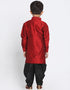 Maroon Kurta Pajama Dhupion Silk Closure View