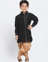 Black Kurta Pajama Dhupion Silk