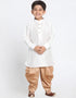 White Kurta Pajama Dhupion Silk