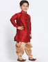 Maroon Kurta Pajama Dhupion Silk Closure View