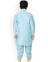 Sky Blue Kurta Pajama Dhupion Silk Closure View