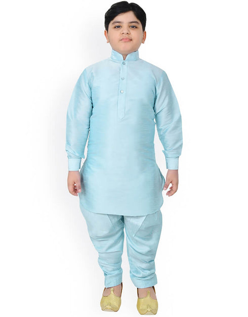 Sky Blue Kurta Pajama Dhupion Silk