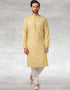 Yellow Kurta Hand Loomed In Rich Yarns Of Cotton Chudidaar