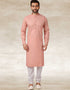 Peach Kurta Hand Loomed In Rich Yarns Of Cotton Chudidaar