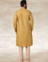 Gold Kurta Hand Loomed In Rich Yarns Of Cotton Chudidaar Closure View
