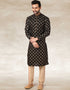 Black Kurta Hand Loomed In Rich Yarns Of Cotton Chudidaar