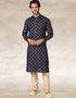 Navy Blue Kurta Hand Loomed In Rich Yarns Of Cotton Chudidaar