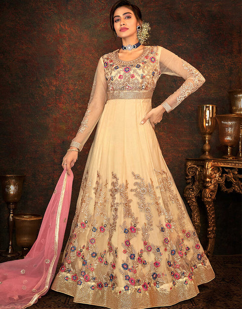 Chiku Butterfly Net Anarkali Suit