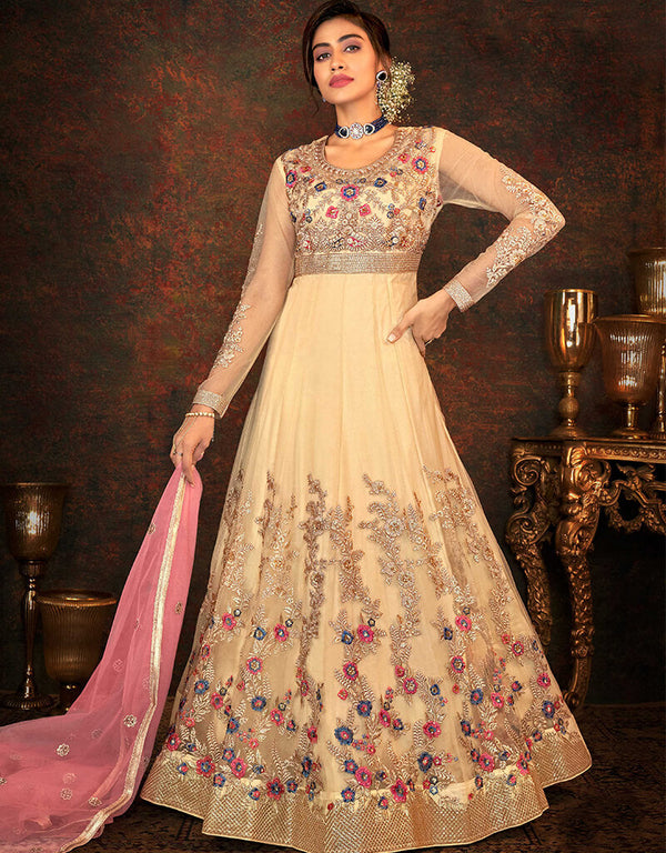 Chiku Butterfly Net Anarkali Suit