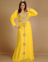 Chic Multicolor Georgette Hand Zari Embroidery Kaftan