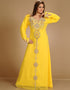Chic Multicolor Georgette Hand Zari Embroidery Kaftan