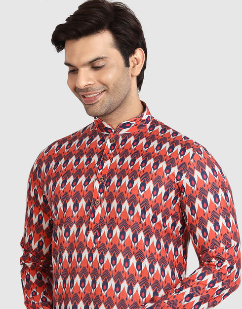 Orange Kurta Cotton Chudidaar Closure View