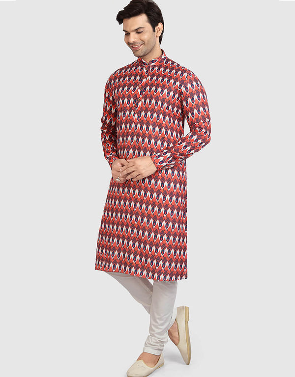 Orange Kurta Cotton Chudidaar