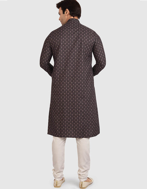 Black Kurta Cotton Chudidaar Closure View