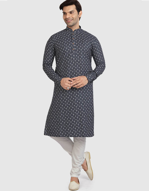 Navy Blue Kurta Cotton Chudidaar