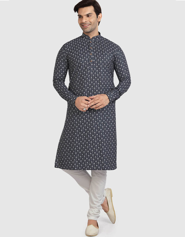 Navy Blue Kurta Cotton Chudidaar