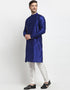 Royal Blue Kurta Dhupion Silk Chudidaar Closure View