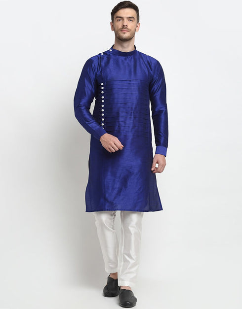 Royal Blue Kurta Dhupion Silk Chudidaar
