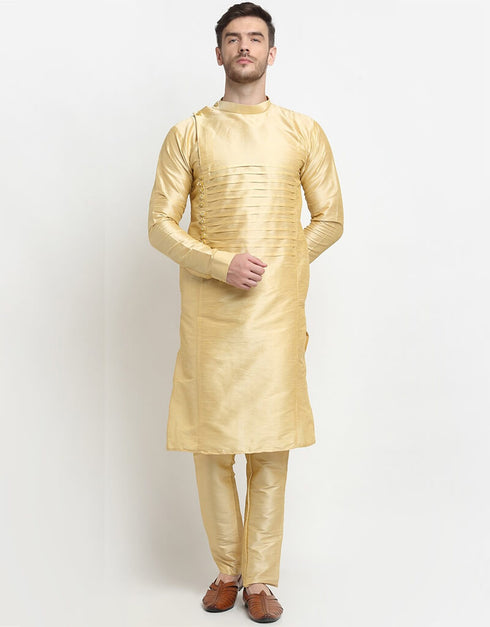 Cream Kurta Dhupion Silk Chudidaar