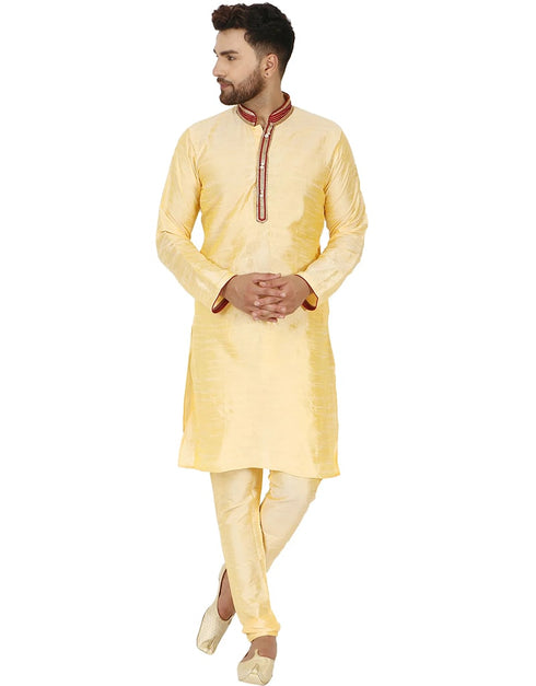 Cream Kurta Dhupion Silk Chudidaar