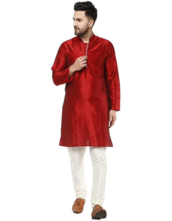 Maroon Kurta Dhupion Silk Chudidaar