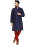Navy Blue Kurta Dhupion Silk Chudidaar