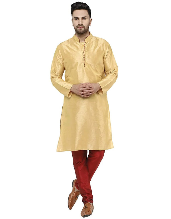 Cream Kurta Dhupion Silk Chudidaar