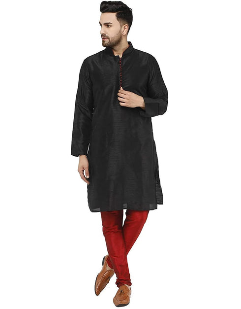 Black Kurta Dhupion Silk Chudidaar