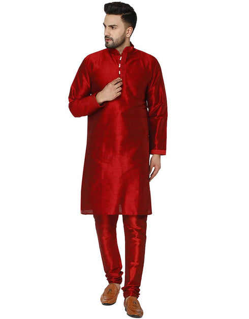 Maroon Kurta Dhupion Silk Chudidaar