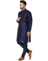 Navy Blue Kurta Dhupion Silk Chudidaar Closure View