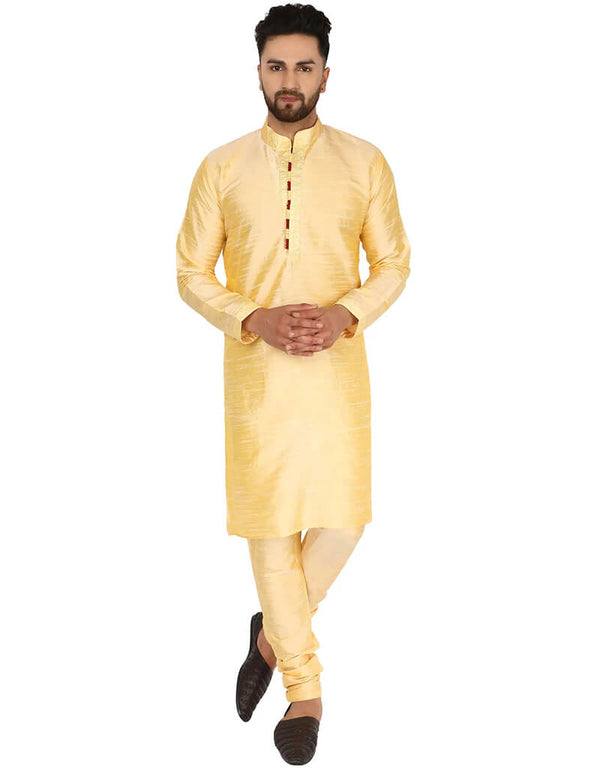 Cream Kurta Dhupion Silk Chudidaar