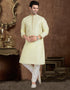 LEMON Kurta JAQURD Silk Brocade Churidar Closure View