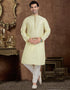 LEMON Kurta JAQURD Silk Brocade Churidar