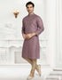 LILAC Kurta JAQURD Silk Brocade Churidar Closure View