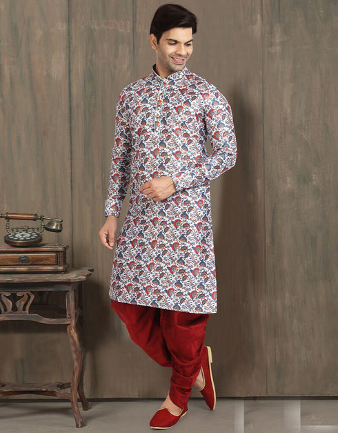 MULTI Kurta PRINT ON Banarasi Silk PESHAWARI Closure View