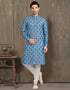 BLUE Kurta COTTON PRINTED FABRIC CHUDIDAR