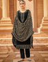 Black Fine Georgette Sharara Salwar Suits Back View