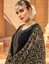 Black Fine Georgette Sharara Salwar Suits Closure View