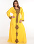 Trendy Wine Georgette Hand Zari Embroidery Galabiya
