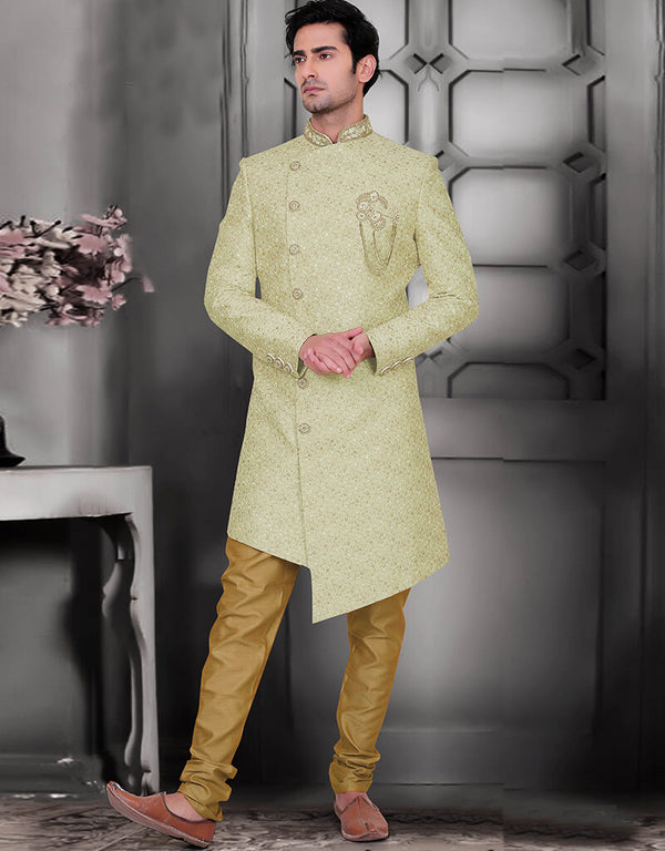 Pista Kurta Silk Chudidaar