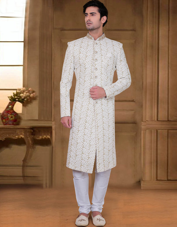 Gold Kurta Lucknowi Chudidaar