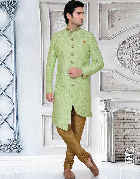 Pista Kurta Silk Chudidaar