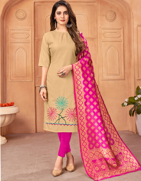 Brown Handloom Slab Chudidar Kurti