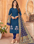 Blue Handloom Slab Chudidar Kurti
