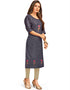Grey Handloom Slab Chudidar Kurti Closure View
