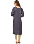 Grey Handloom Slab Chudidar Kurti Back View