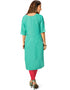 Sky Blue Handloom Slab Chudidar Kurti Back View