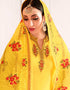 Yellow Georgette Patiyala Salwar Suits Closure View